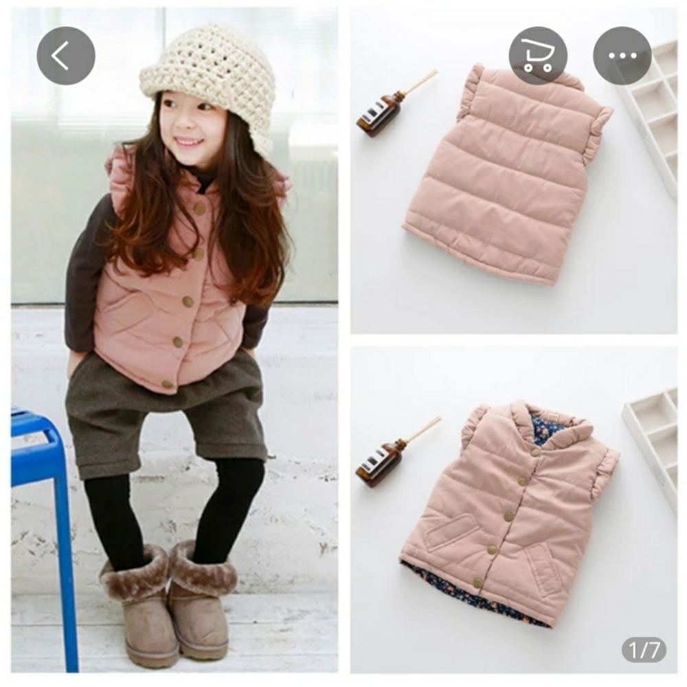 Girls soft down vest S 4-6